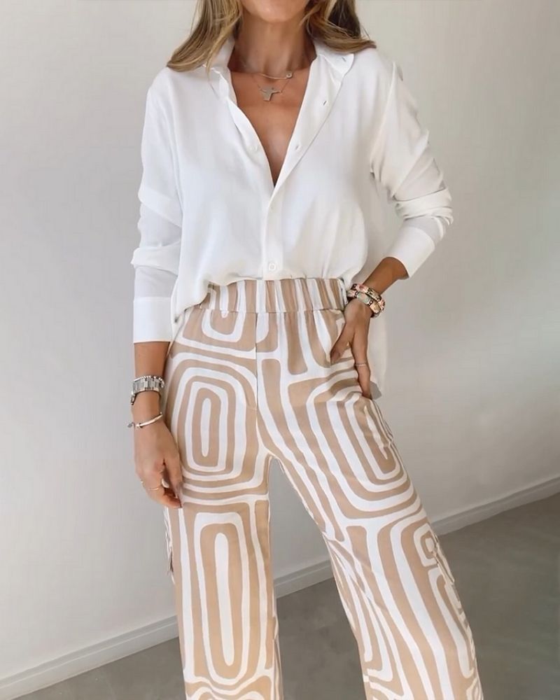 Bela Candela - Ensemble Deux Pièces Chic – Chemise Fluide et Pantalon Élégant