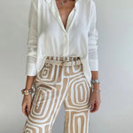 Bela Candela - Ensemble Deux Pièces Chic – Chemise Fluide et Pantalon Élégant