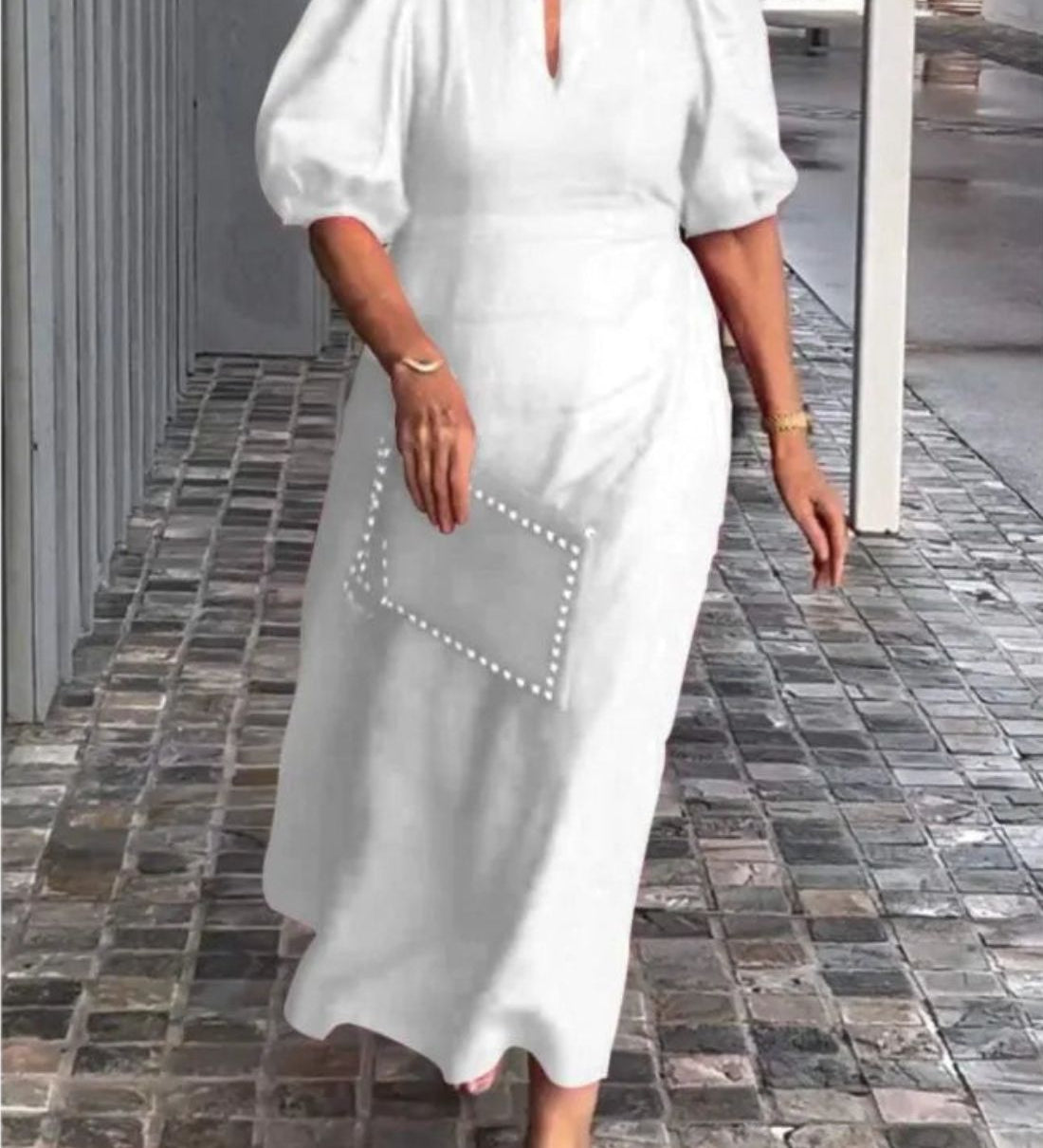 Bela Fiona - Robe Longue Élégante en Coton et Lin – Légèreté et Raffinement
