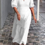 Bela Fiona - Robe Longue Élégante en Coton et Lin – Légèreté et Raffinement