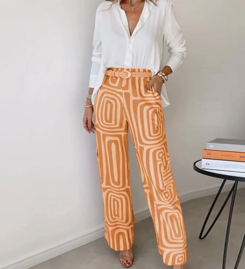 Bela Candela - Ensemble Deux Pièces Chic – Chemise Fluide et Pantalon Élégant