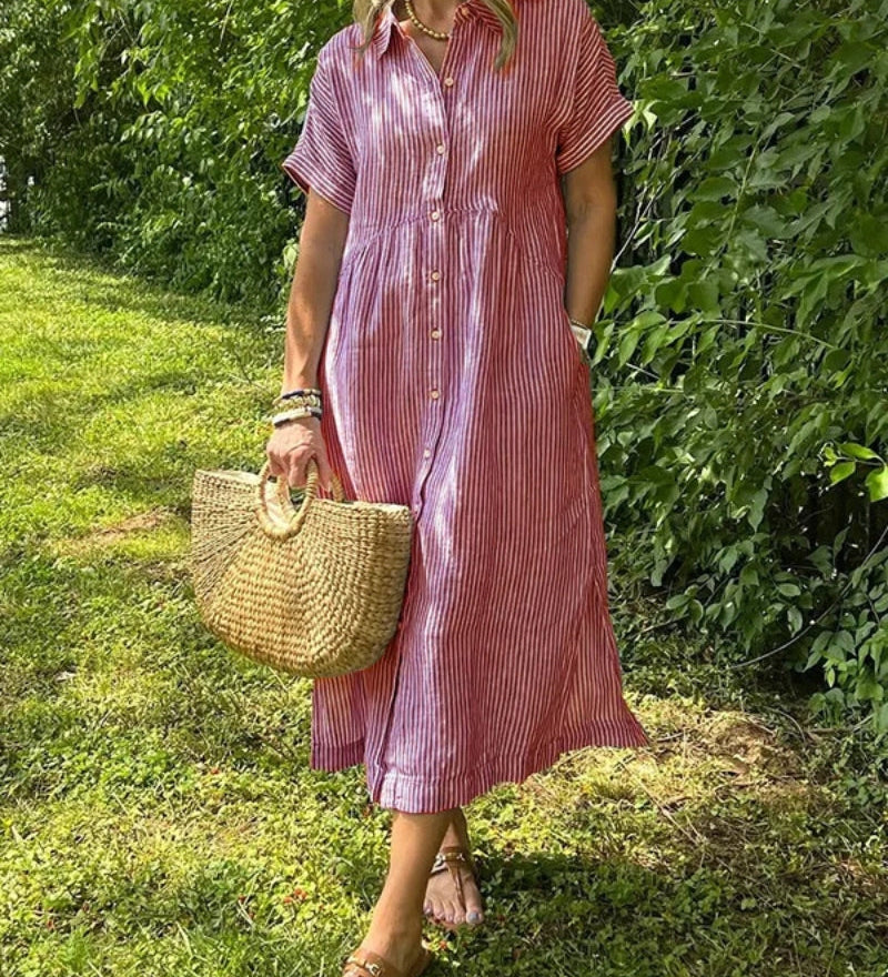 Anorea - Robe Rayée Élégante