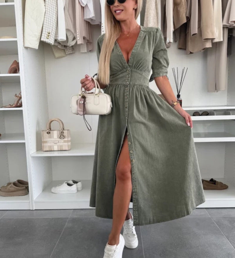 Evania - Robe En Jean Élégante