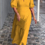 Bela Fiona - Robe Longue Élégante en Coton et Lin – Légèreté et Raffinement