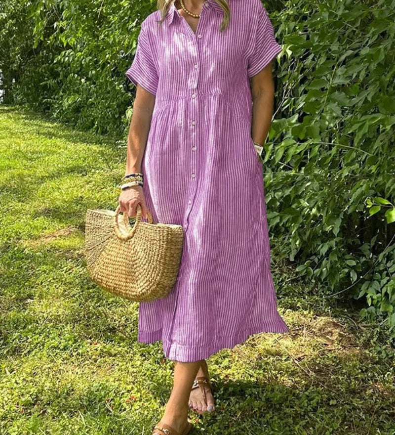 Anorea - Robe Rayée Élégante