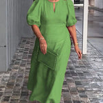 Bela Fiona - Robe Longue Élégante en Coton et Lin – Légèreté et Raffinement