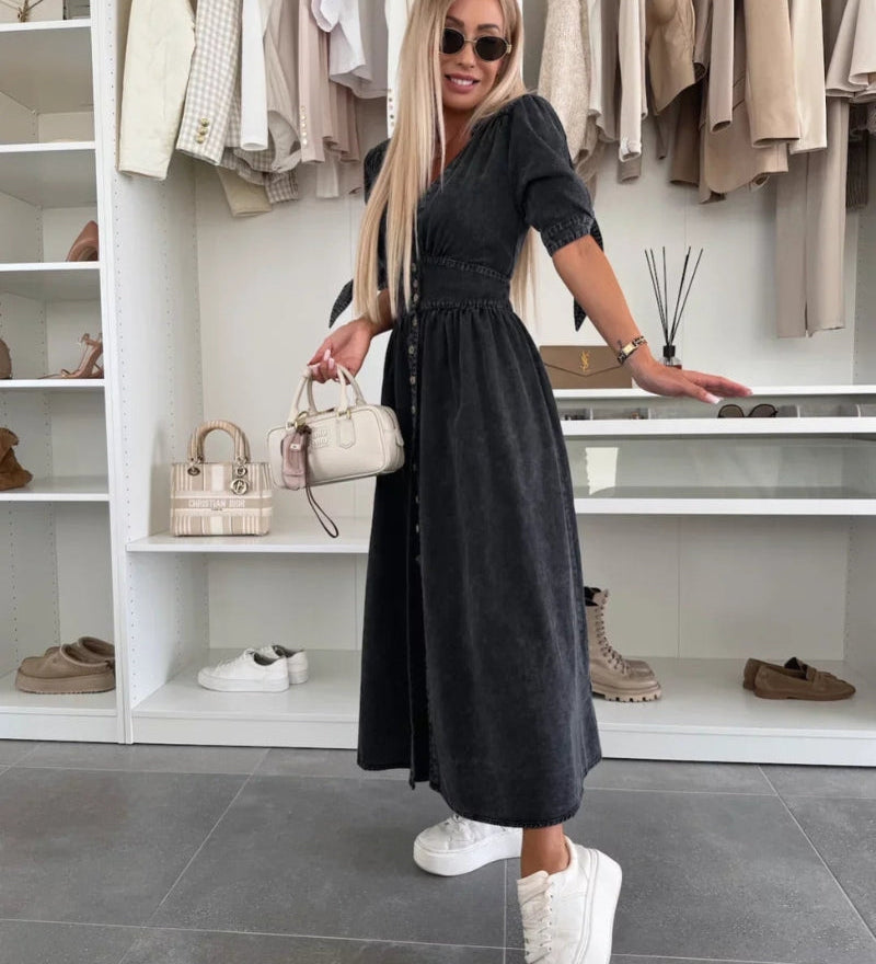 Evania - Robe En Jean Élégante