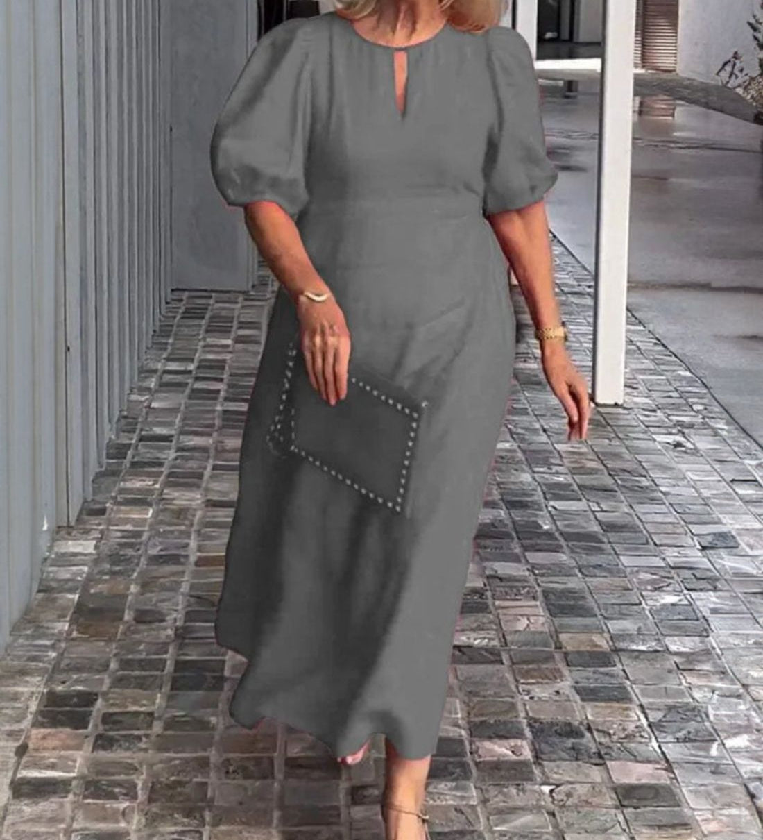 Bela Fiona - Robe Longue Élégante en Coton et Lin – Légèreté et Raffinement