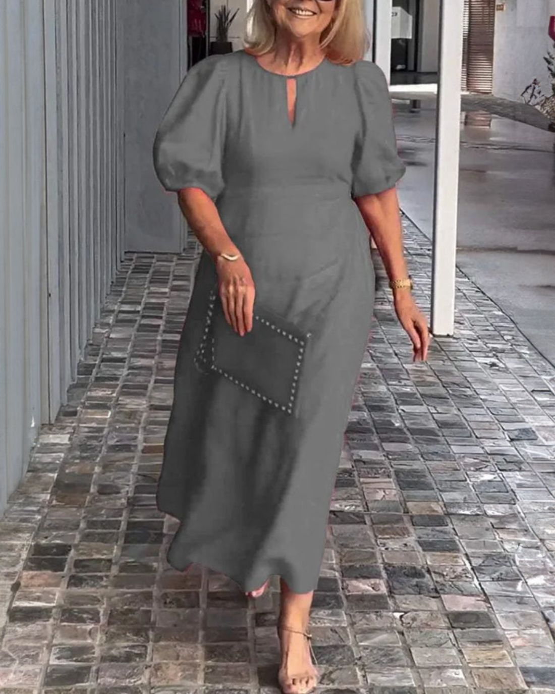 Bela Fiona - Robe Longue Élégante en Coton et Lin – Légèreté et Raffinement