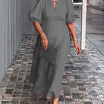 Bela Fiona - Robe Longue Élégante en Coton et Lin – Légèreté et Raffinement