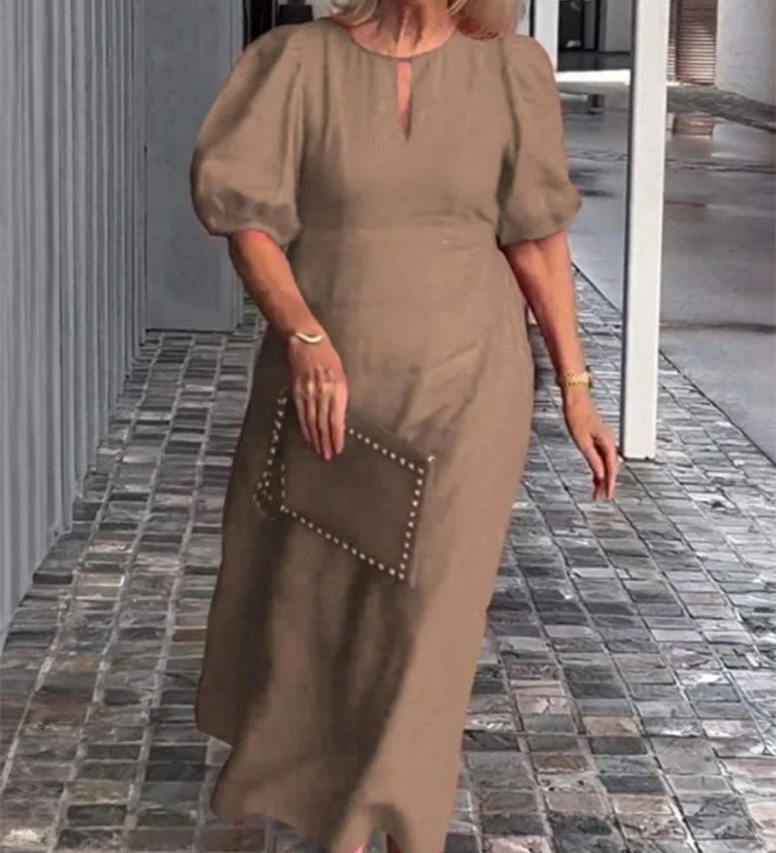 Bela Fiona - Robe Longue Élégante en Coton et Lin – Légèreté et Raffinement