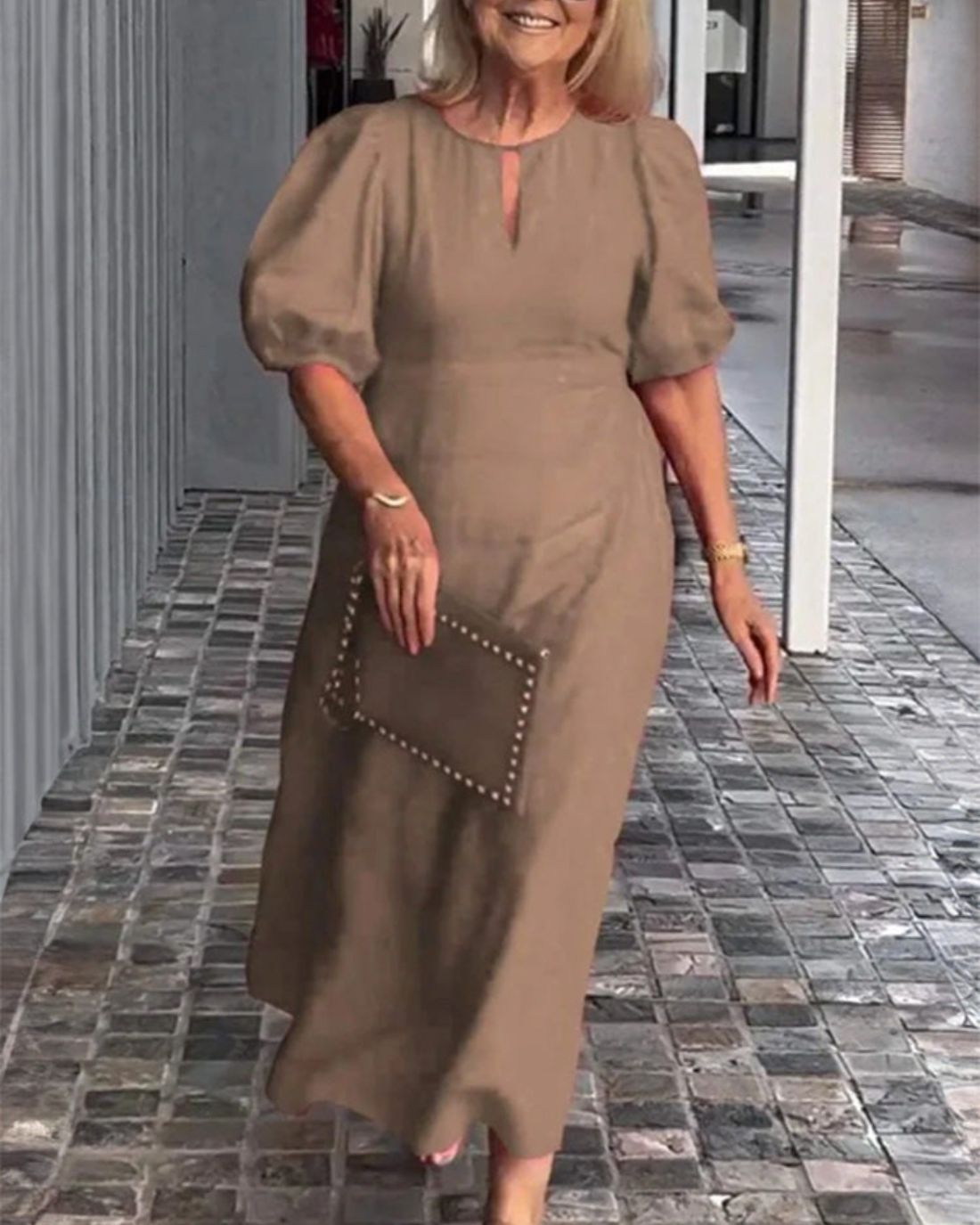 Bela Fiona - Robe Longue Élégante en Coton et Lin – Légèreté et Raffinement