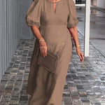 Bela Fiona - Robe Longue Élégante en Coton et Lin – Légèreté et Raffinement