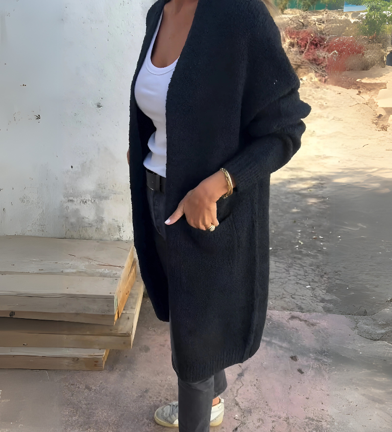 Cardigan Décontracté En Maille Avec Poches