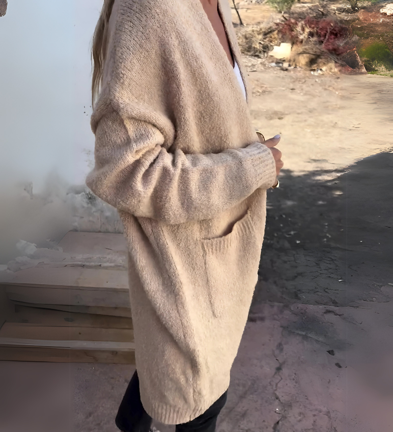 Cardigan Décontracté En Maille Avec Poches