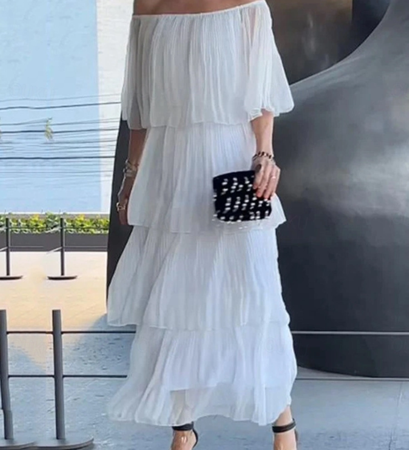 Crisina – Robe Longue Élégante En Mousseline