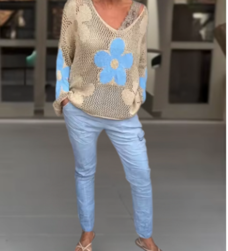 Madova – Haut Tricoté À Fleurs