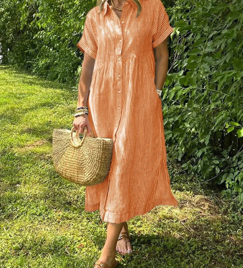 Anorea - Robe Rayée Élégante