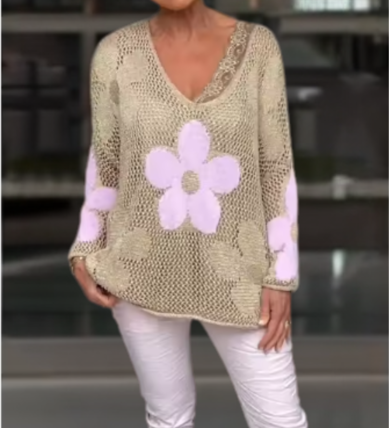 Madova – Haut Tricoté À Fleurs