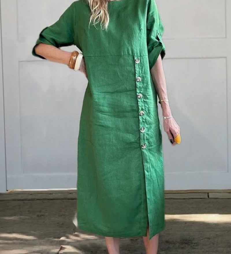 Saroma – Robe Midi En Coton Et Lin