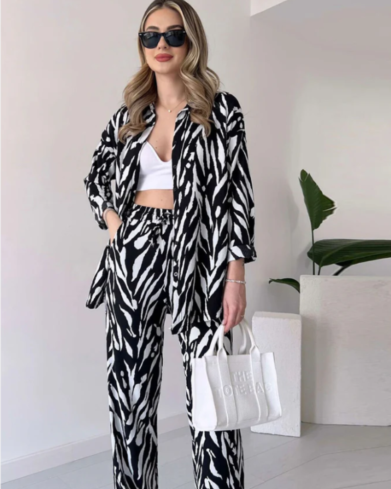Denia - Chemise Imprimée Oversize Avec Pantalon