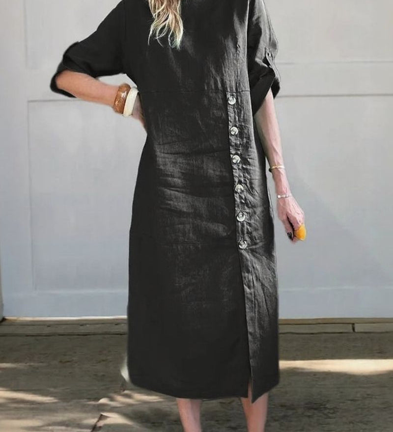 Saroma – Robe Midi En Coton Et Lin