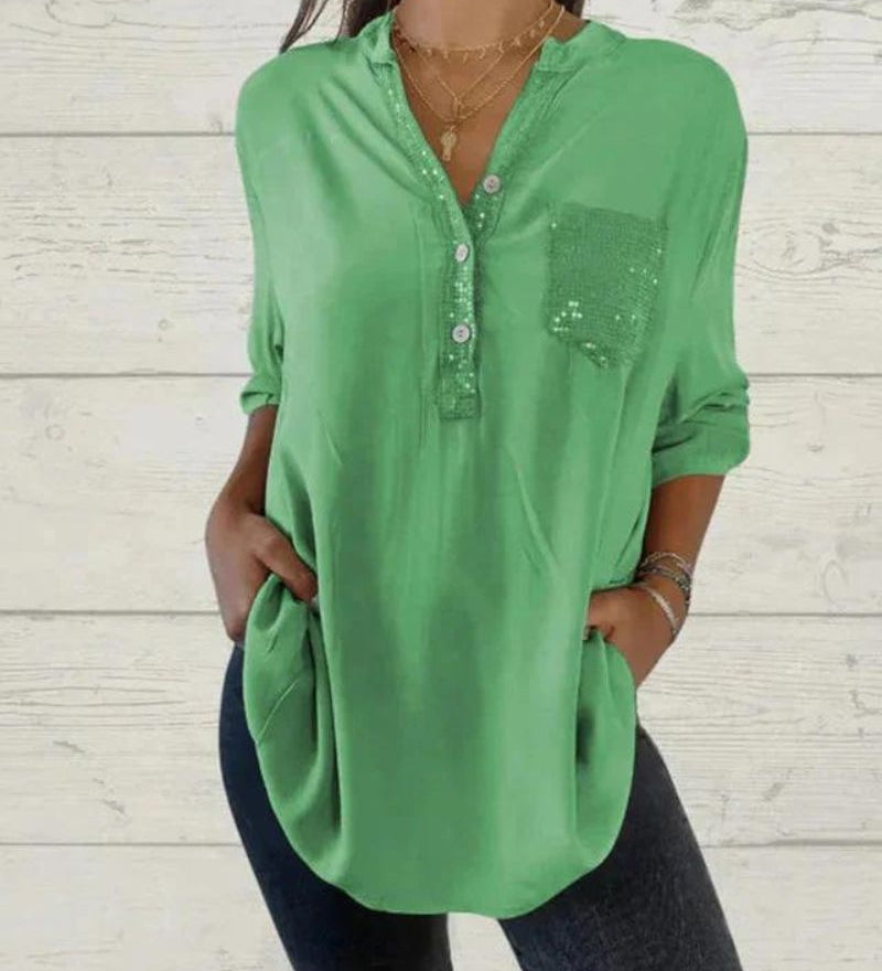 Eline - Chemise Élégante À Col En V