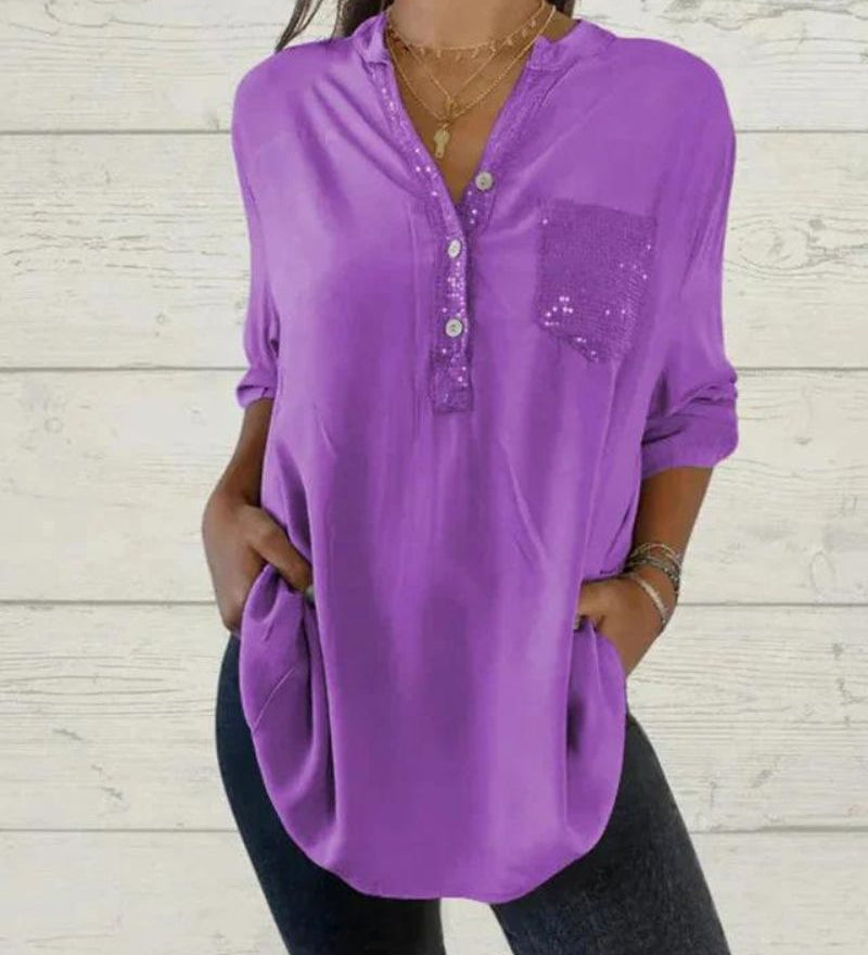 Eline - Chemise Élégante À Col En V