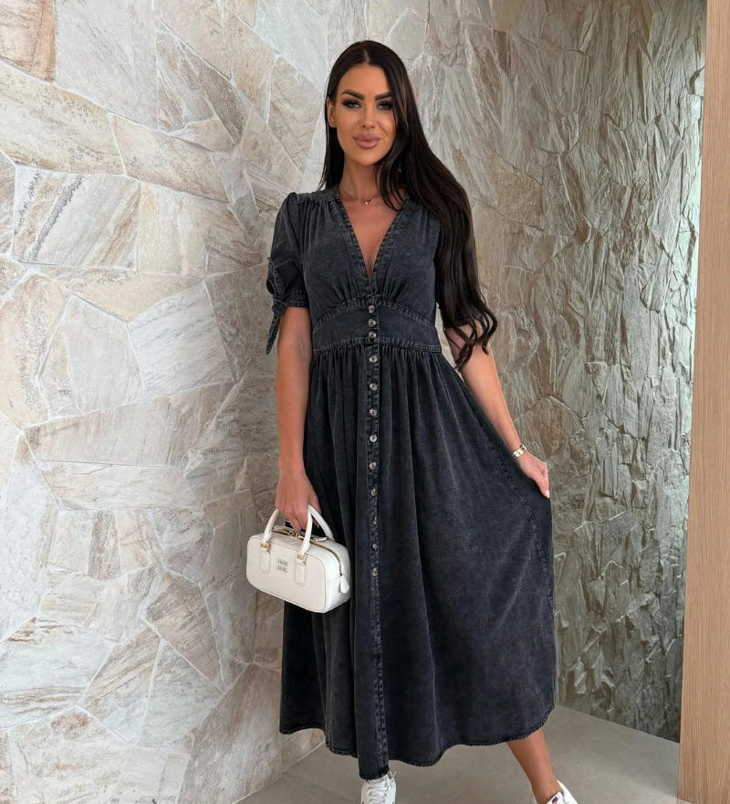 Sandrine – Robe En Jean Élégante