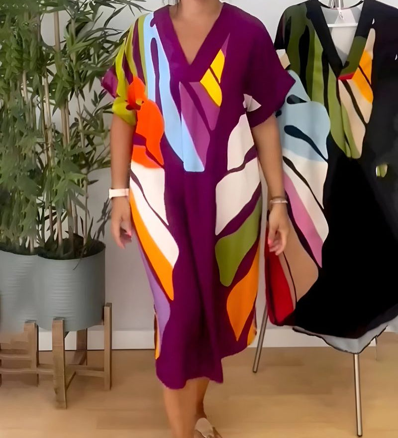 Bela Nerisa - Robe Décontractée Avec Imprimé Feuillage Coloré