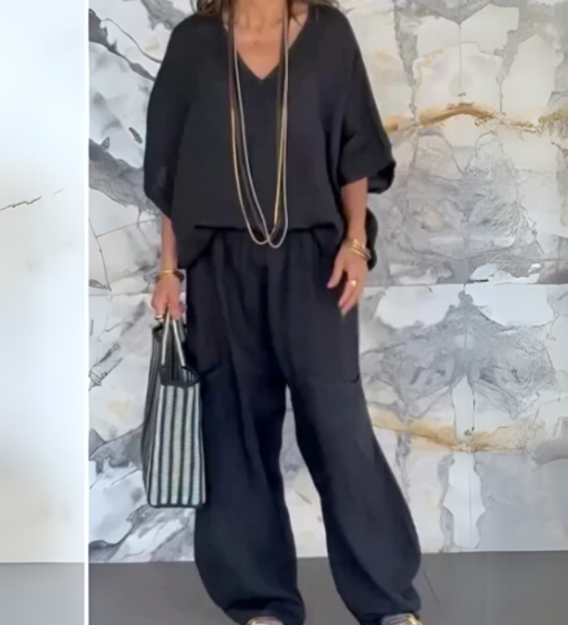 Sairela – Ensemble Décontracté En Coton Et Lin