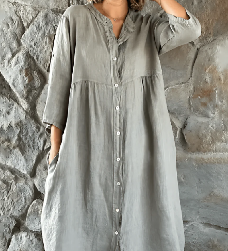 Adare - Robe Décontractée En Coton Et Lin