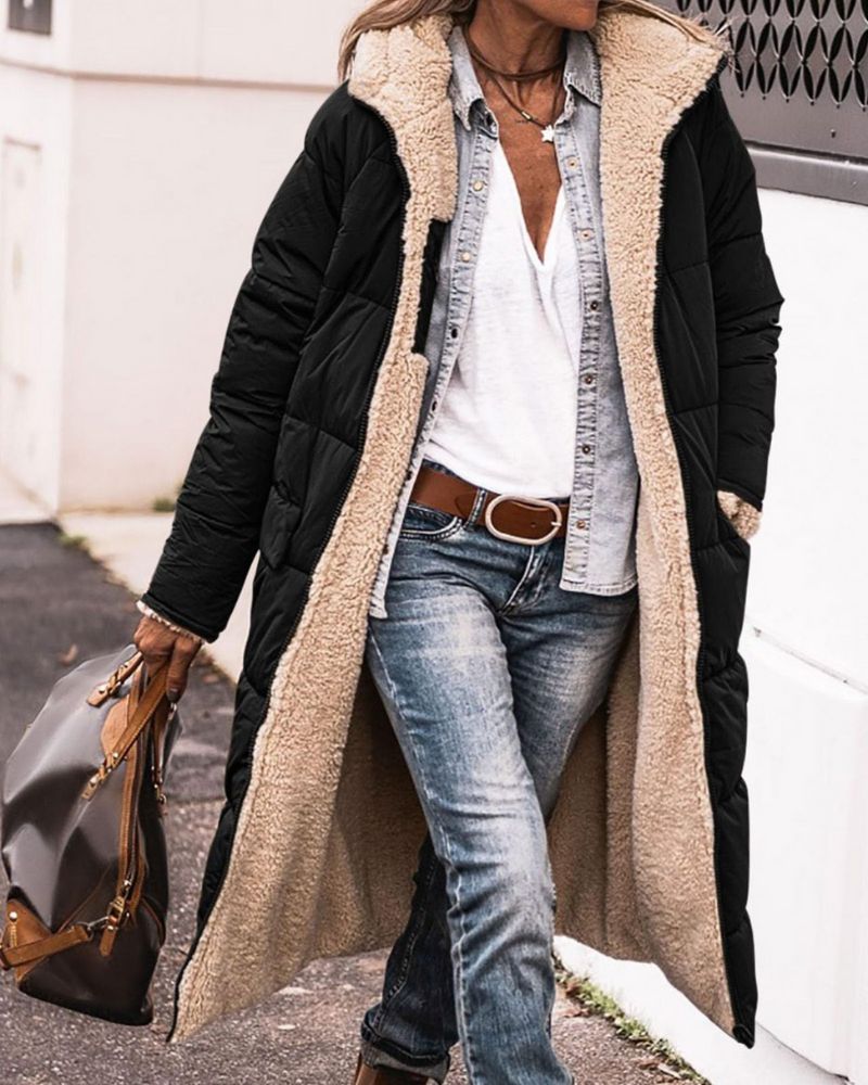 Annie - Manteau Long Réversible Doublé De Fourrure