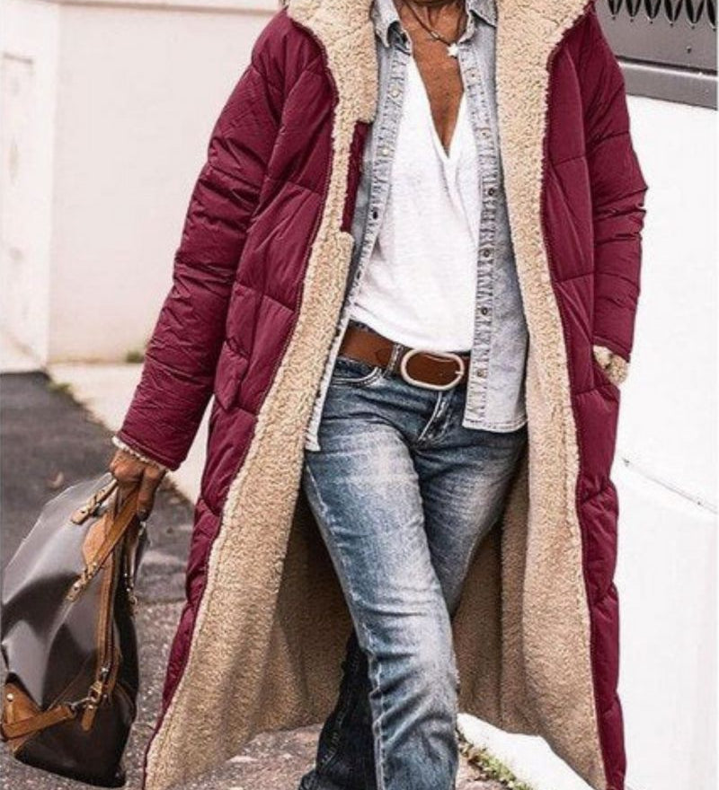 Annie - Manteau Long Réversible Doublé De Fourrure