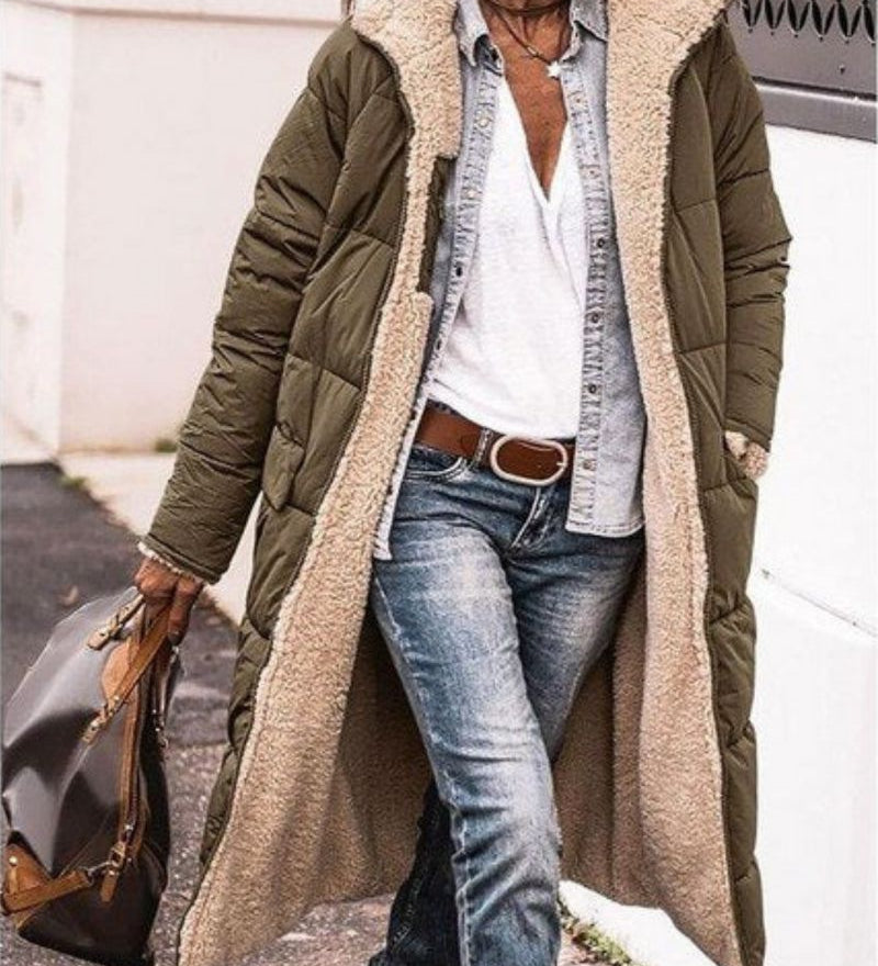 Annie - Manteau Long Réversible Doublé De Fourrure