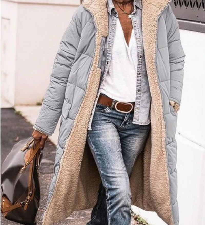 Annie - Manteau Long Réversible Doublé De Fourrure