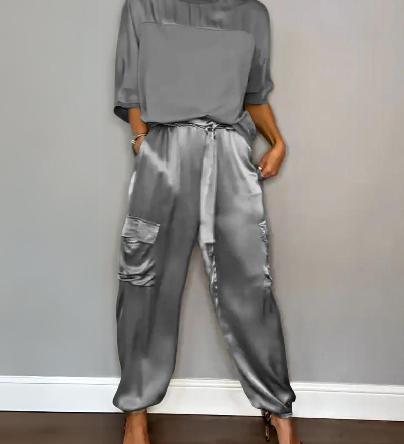 Bohme - Ensemble Satiné À Manches Mi-Longues