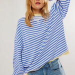 Bela Lucy - Pull Surdimensionné Rayé – Douceur et Allure Décontractée