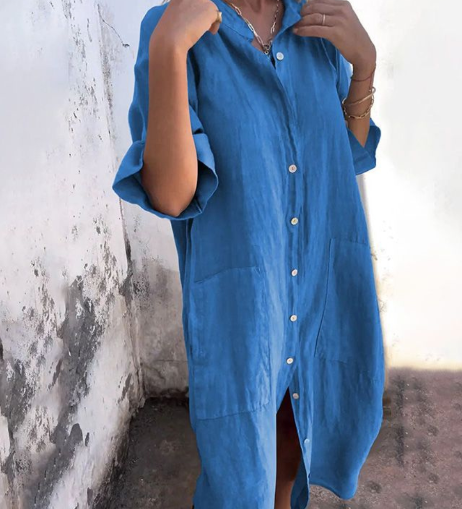 Meiva - Robe Longue Chemise En Coton Et Lin