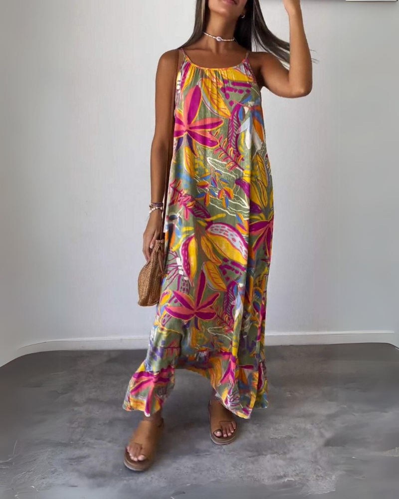 Merina – Robe Longue Imprimée Élégante et Légère