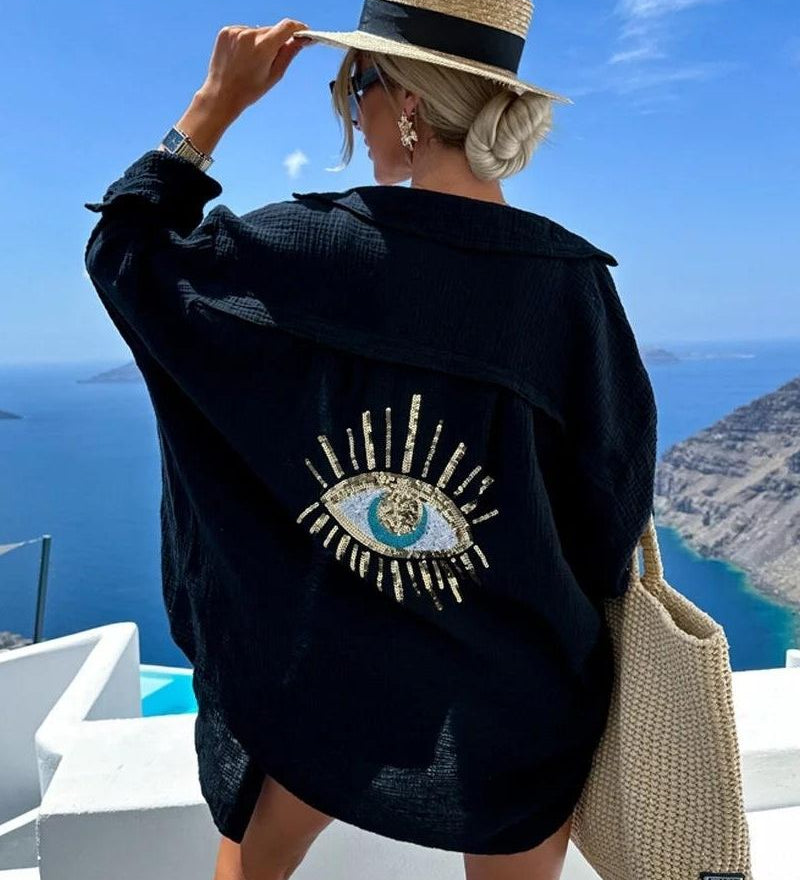 Soraya - Chemise Décontractée À Sequins Et Perles