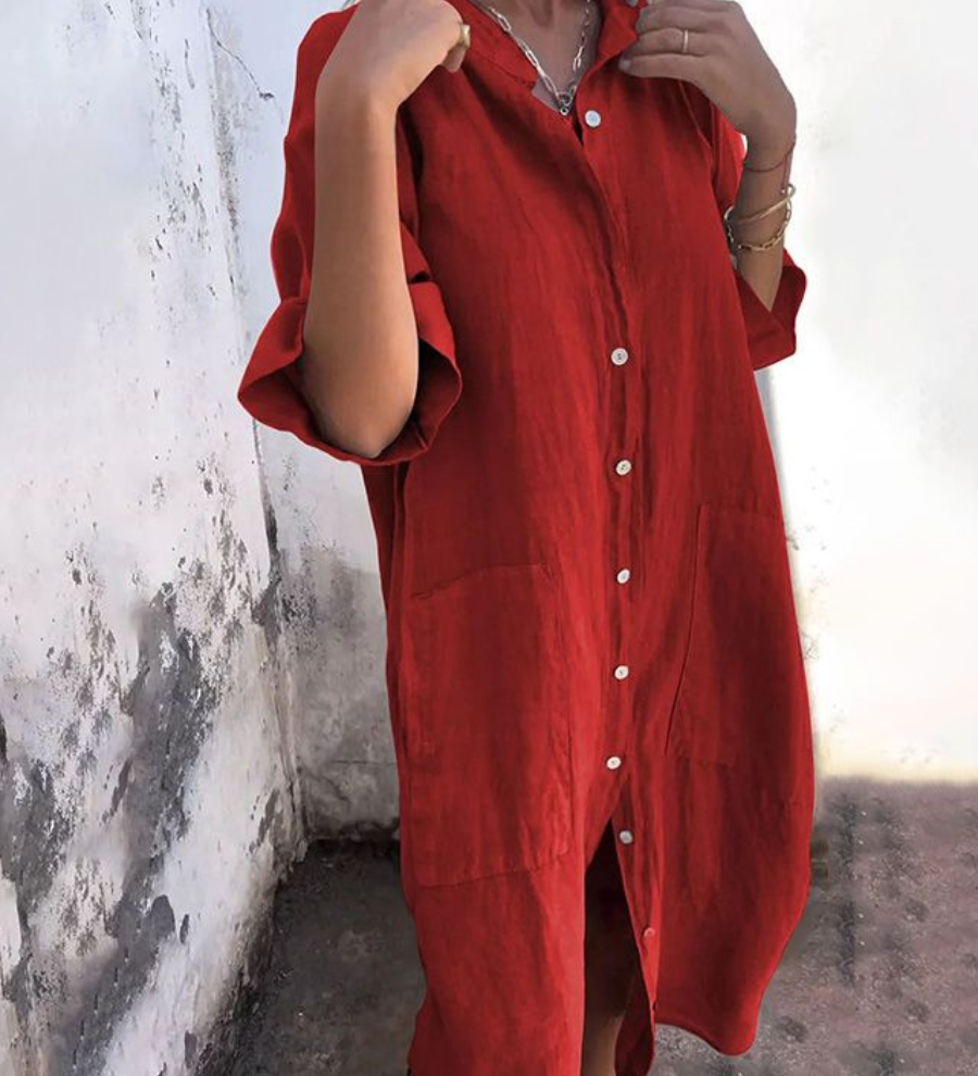 Meiva - Robe Longue Chemise En Coton Et Lin