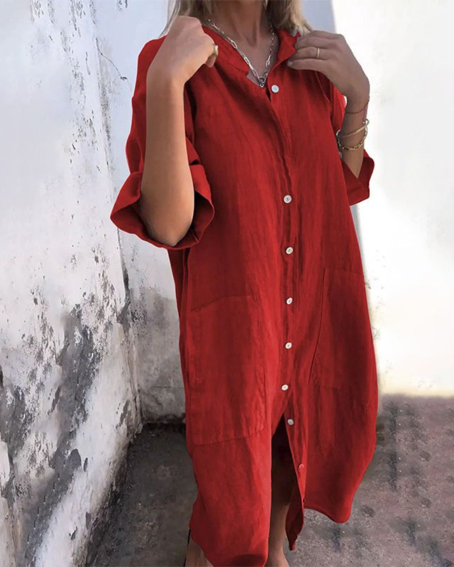 Meiva - Robe Longue Chemise En Coton Et Lin