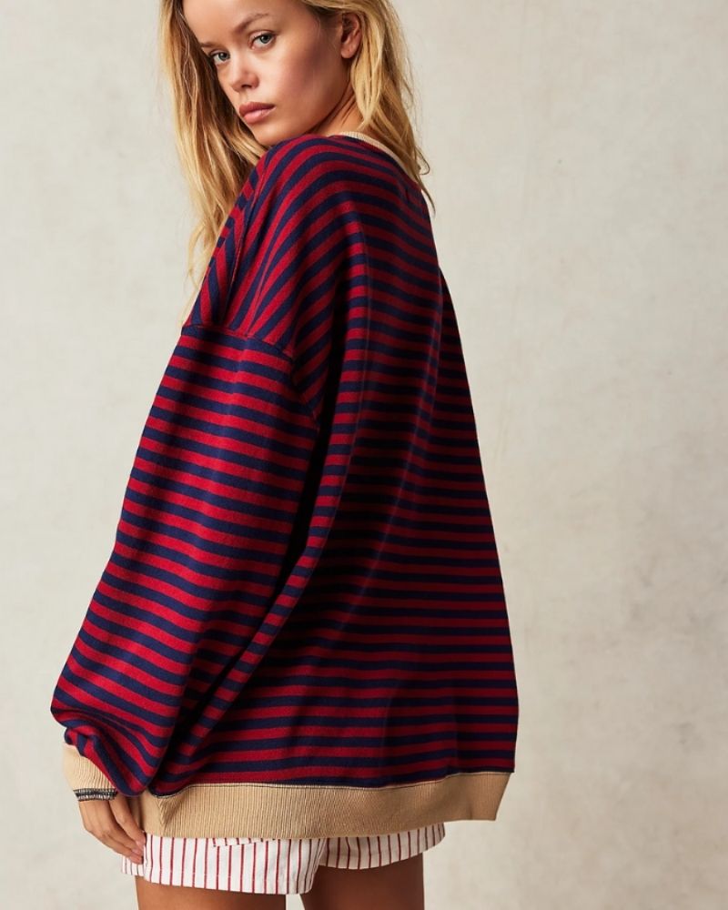 Bela Lucy - Pull Surdimensionné Rayé – Douceur et Allure Décontractée