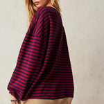 Bela Lucy - Pull Surdimensionné Rayé – Douceur et Allure Décontractée