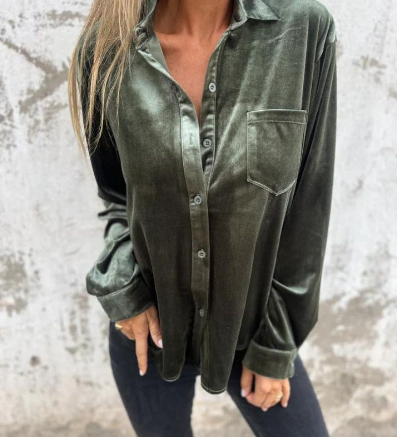 Catherine - Blouse Élégante En Velours