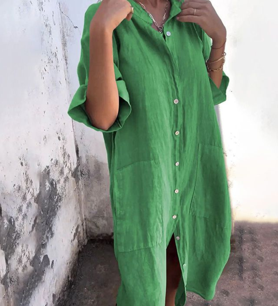 Meiva - Robe Longue Chemise En Coton Et Lin