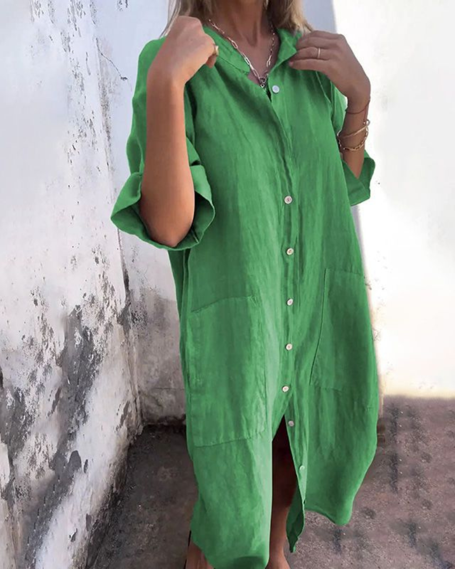 Meiva - Robe Longue Chemise En Coton Et Lin