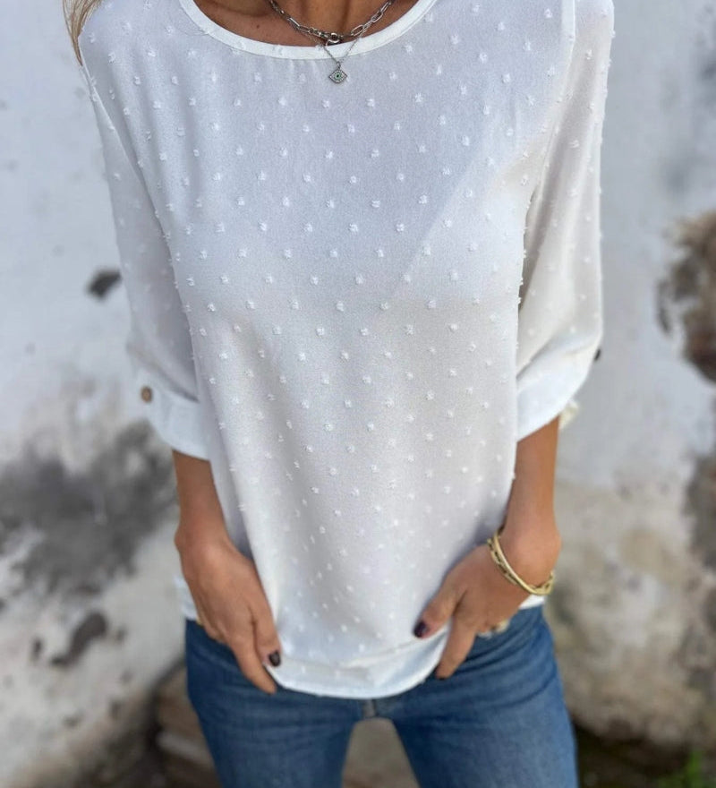 Varena - Blouse Chic En Chiffon Jacquard