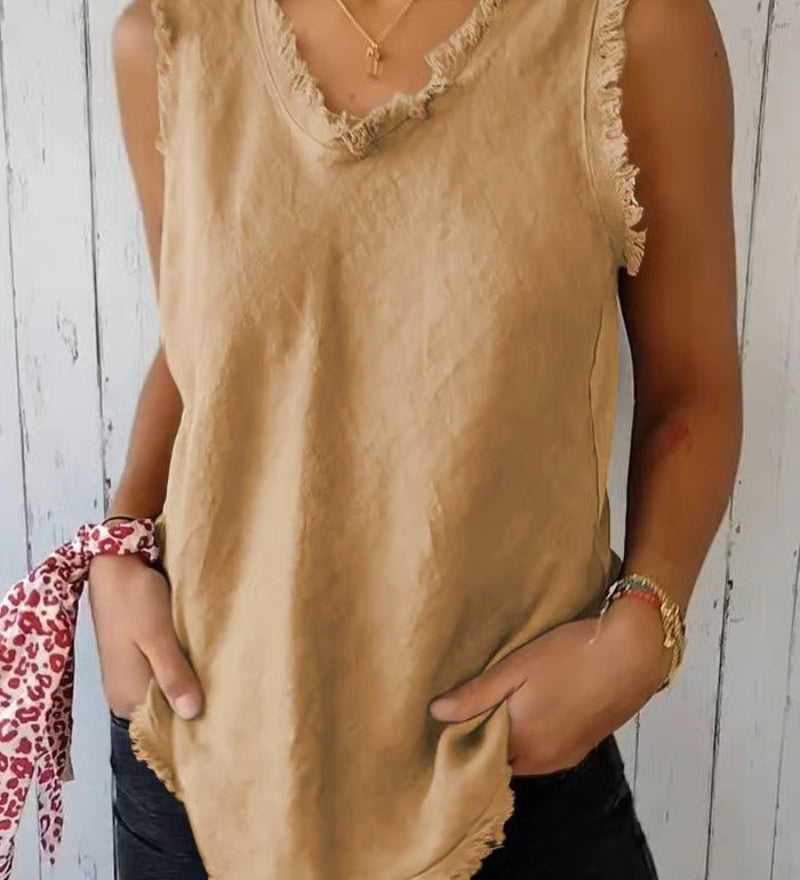 Amaran – Débardeur Sans Manches En Coton Et Lin